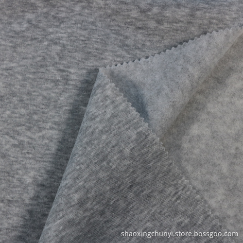 Heathergrau 100% Polyester Ein Seitenbürste Schuss gestricktes Fleece -Stoff für Mantel Home Textile